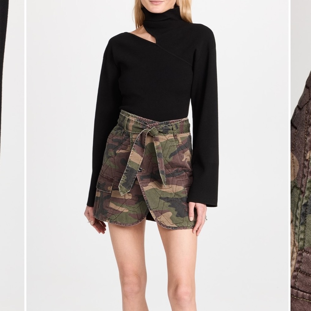 Marissa Webb Katrina Quilted Woodland Camo Mini‎ Skirt - Picture 4 of 16